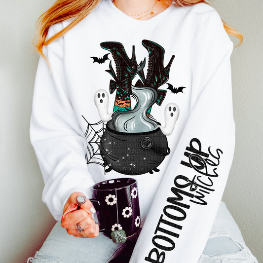 Bottoms Up Witches ( front image and sleeve ) Crewneck
